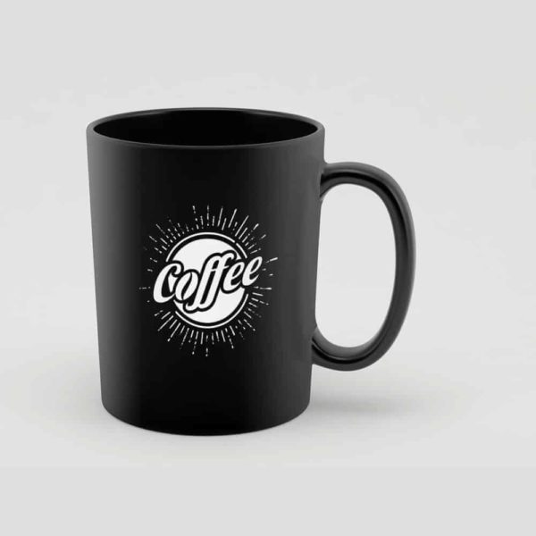 Black Printed Coffee Mug